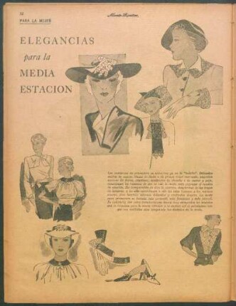 Elegancias para la media estación [Dibujos] : Para la mujer