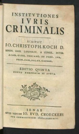 Institutiones Iuris Criminalis