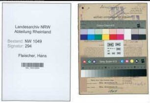 Entnazifizierung Hans Fleischer , geb. 23.07.1896 (Kaufmaennischer Angestellter)