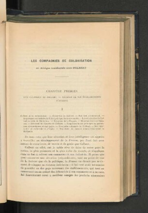 Le Compagnies de colonisation en Afrique Occidentale sous Colbert, par P. Chemin-Dupontès (avec carte).