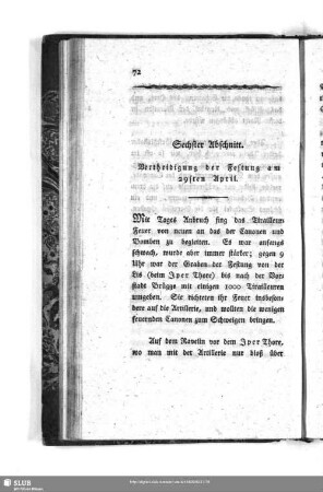 Sechster Abschnitt. Vertheidigung der Festung am 29sten April