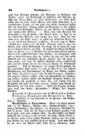 Geräthschaften in Schulzimmern