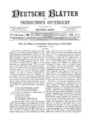 Über die Pflege monarchischer Gesinnung im Unterricht : (Fortsetzung)