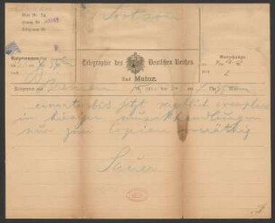 Brief an B. Schott's Söhne : 23.05.1900