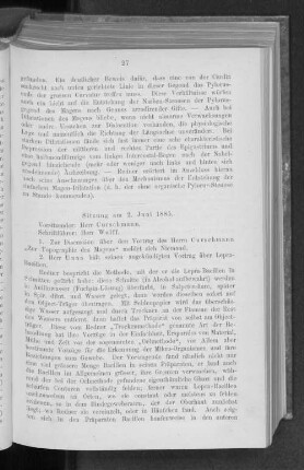 Sitzung am 2. Juni 1885.