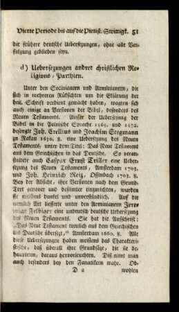 d) Uebersezungen andrer christlichen Religions-Parthien.