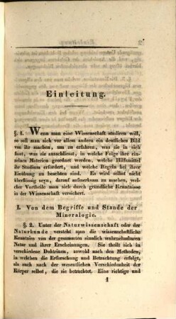 Vollständiges Handbuch der Mineralogie, 1. Allgemeiner Theil