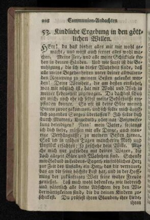 53. Kindliche Ergebung in den göttlichen Willen.