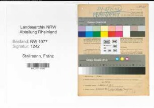 Entnazifizierung Franz Stallmann , geb. 10.04.1910 (Polizist)