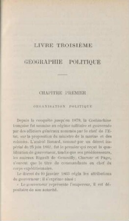 Chapitre premier. Organisation politique