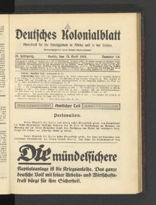 15. April1918. Nummer 7/8.