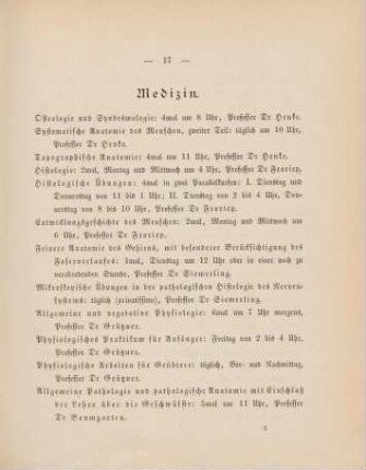 17-20, Medizin