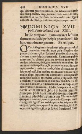 Dominica XVII post Pentecostes ...