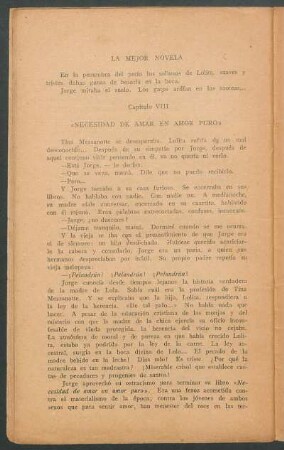 Capítulo VIII - "Necesidad de amar en amor puro"