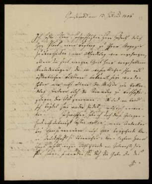 13: Brief von Emanuel Friedrich Hagemeister an Gustav Hugo, Greifswald, 13.7.1806