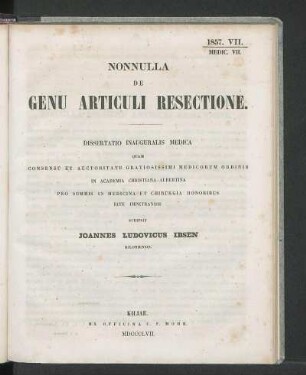 Nonnulla De Genu Articuli Resectione.