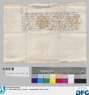 Erzbischof Dietherich von Mainz gebietet allen seinen Amtleuten, der Nürnberger Kaufmannschaft zur Frankfurter Herbstmesse sicheres Geleit zu gewähren.