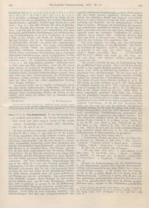 541-547 [Rezension] Hort, F. J. A., Two Dissertations. I.: On Monogenes Theos in scripture and tradition. II.: On the Constantinopolitan creed and other eastern creeds of the fourth century