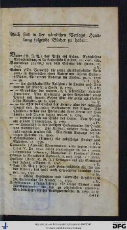 Auch sind in der nämlichen Verlags Handlung folgende Bücher zu haben.