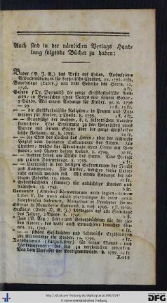 Auch sind in der nämlichen Verlags Handlung folgende Bücher zu haben.