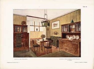 Wohnzimmer: Perspektivische Innenansicht (aus: Architekt. Rundschau, hrsg.v. Eisenlohr & Weigle, 1910)