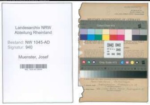 Entnazifizierung Josef Muenster , geb. 16.02.1890 ()