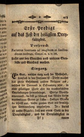 453-500, Auf das Fest der heiligsten Dreyfaltigkeit.
