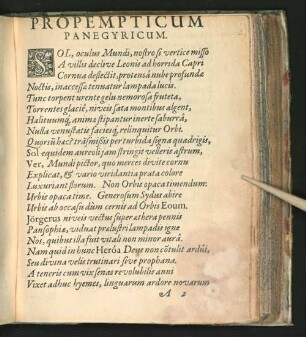 Propemticum Panegyricum.