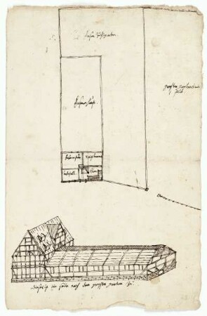 Kassel, Fasanenhof beim Wolfsanger, Ansicht und Grundriss