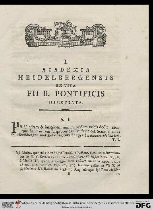 I.Ex Vita Pii II Pontificis illustrata