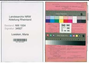 Entnazifizierung Maria Loesken , geb. 25.01.1902 (Geschaeftsfrau)