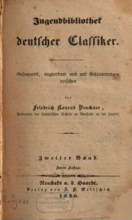 Jugendbibliothek deutscher Classiker, 2