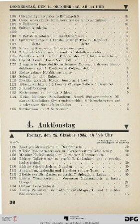 4. Auktionstag Freitag, den 25. Oktober 1935, ½ 3 Uhr (Nr. 1126-1500)