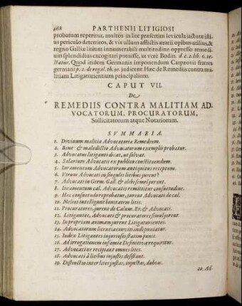 Caput VII. De Remediis Contra Malitiam Advocatorum, Procuratorum, Solliciatorum atque Notariorum.