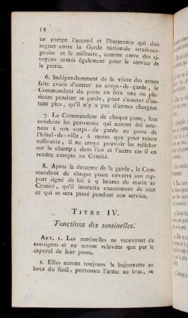 12-15, Titre IV