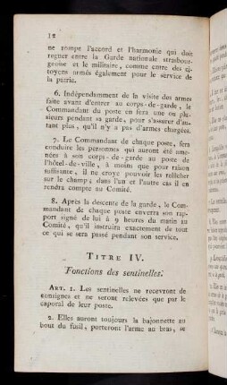 12-15, Titre IV