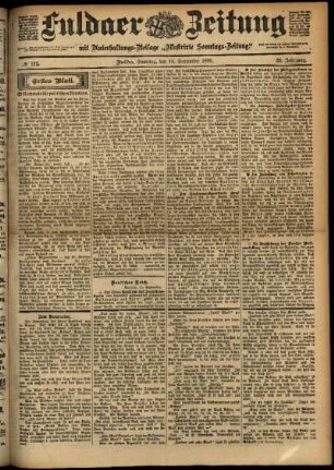 Erste Ausgabe vom Samstag, den 16. September 1899.