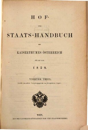 Hof- und Staats-Handbuch des Kaiserthumes Österreich. 1858,4
