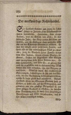 Der merkwürdige Rechtshandel.