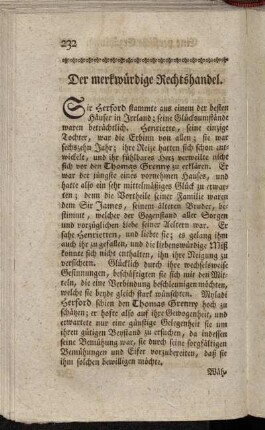 Der merkwürdige Rechtshandel.