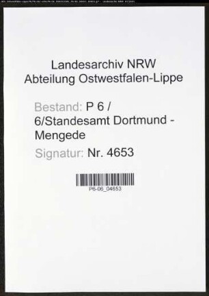 Heiratsregister Standesamt Dortmund-Mengede (XIII)