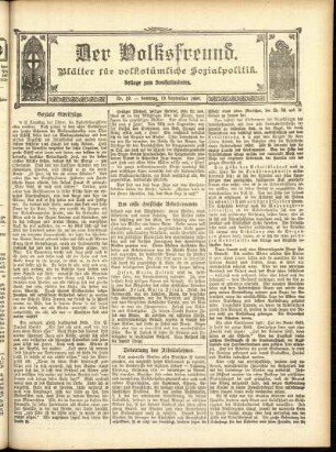 Ausgabe vom Sonntag, den 19. September 1909.
