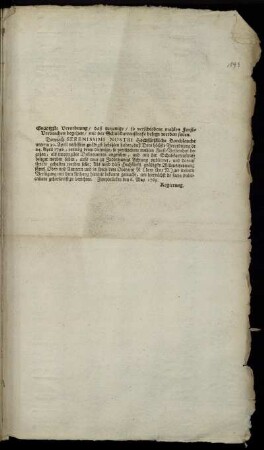 Gnädigste Verordnung, daß diejenige, so verschiedene mahlen Forst-Verbrechen begehen, mit der Schubkarrenstrafe belegt werden sollen : Zweybrücken den 6. May 1769.