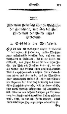 XII. Allgemeine Uebersicht über die Geschichte der Menschheit und über die Verschiedenheit der Völker unsers Erdbodens.