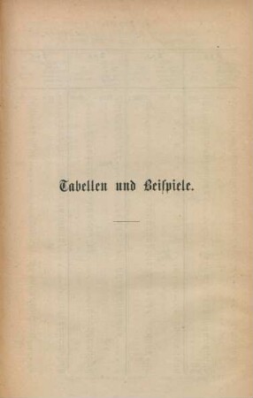 Tabellen und Beispiele.