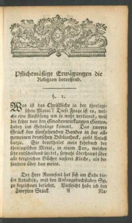 Pflichtmäßige Erwägungen die Religion betreffend