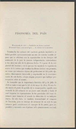 Fisonomía del país : El centenario de 1816. - Fundación del Ateneo Nacional. - El coronel Calaza, nota necrológica. - Al rededor de los ministros.