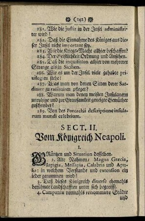 Sect. II. Vom Königreich Neapoli.