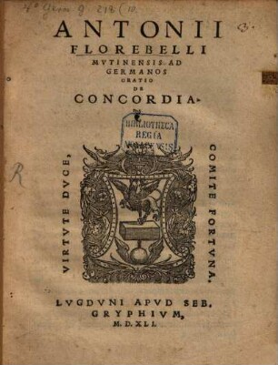Ad Germanos Oratio de Concordia