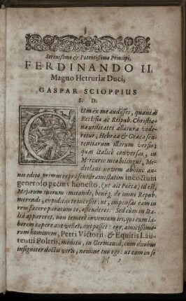 Serenissimo & Potentissimo Principi Ferdinando II. ...